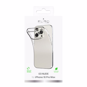 Puro 03 Nude Silikoninis dėklas iPhone 16 Pro Max - skaidrus