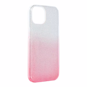 Blizgus dėklas telefonui IPHONE 13 skaidrus/rožinis