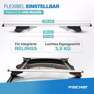 Fischer CrossLine – 1,2 m skersiniai atviriems stogo relingams