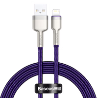 USB laidas "Lightning Baseus Cafule", 2,4 A, 1 m (violetinis)
