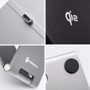 FORCELL F-ENERGY Flip Charge Qi2 15W belaidis įkroviklis suderinamas su MagSafe sidabrinis