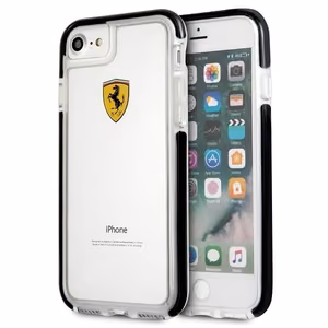 Ferrari kietasis dėklas FEGLHCP7BK iPhone 7/8 SE 2020 / SE 2022 atsparus smūgiams skaidrus juodas