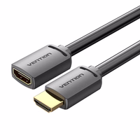 HDMI 2.0 vyriškos ir HDMI 2.0 moteriškos lyties prailginimo kabelis Vention AHCBH 2 m, 4K 60 Hz, (juodas)