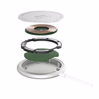 Crong MagSpot belaidis įkroviklis – Aluminum MagSafe 15W Inductive įkroviklis (sidabrinis baltas)