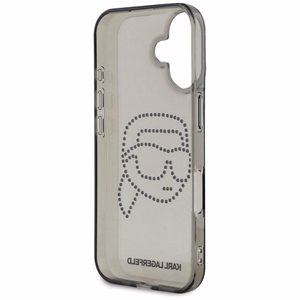 Karl Lagerfeld IML Rhinestones Karl Head dėklas telefonui iPhone 16 Pro juodas