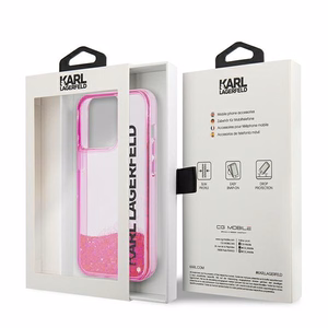 Karl Lagerfeld Liquid Glitter Elong Case for iPhone 14 Pro - Pink