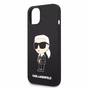 Karl Lagerfeld KLHMP14MSNIKBCK iPhone 14 Plus 6.7" juodas silikoninis dėklas Ikonik, magnetinis (MagSafe)
