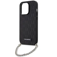Karl Lagerfeld KLHCP14LSACKLHPK iPhone 14 Pro 6.1" juodas/juodas hardcase Saffiano Monograma Grandinė