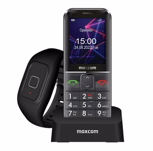 Maxcom Comfort MM735 su įkrovimo stotele + SOS apyrankė juodas