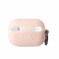 Karl Lagerfeld KLAP2RUNIKP AirPods Pro 2 dėklas rožinis/rožinis Silikoninis Karl Head 3D