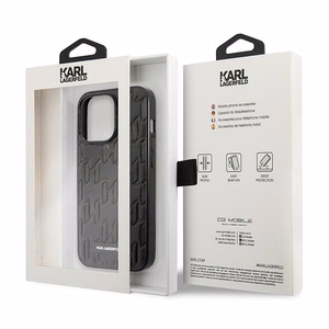 Karl Lagerfeld KLHCP13LMNMP1K iPhone 13 Pro / 13 6.1" dėklas telefonui (m) juodas / juodas Monogramos plokštelė