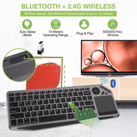 Techly ICTB9801TB klaviatūra Universalus RD belaidis ryšys + „Bluetooth“ QWERTY Anglų (JAV) Juoda