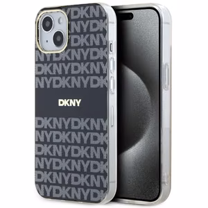 DKNY IML Mono ir juostelės Magnetinis dėklas iPhone 15 / 14 / 13 - juoda