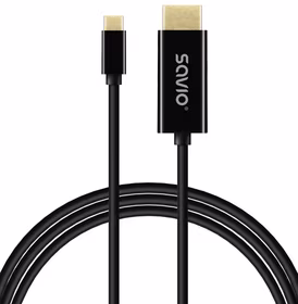 SAVIO CL-190 USB-C į HDMI kabelis, 30Hz, 1m, plastikas
