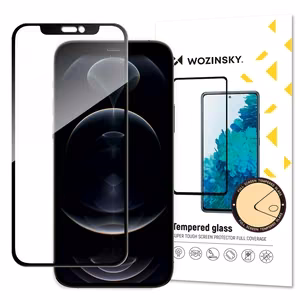LCD apsauginis stikliukas "Wozinsky 5D Full Glue" Apple iPhone 13 Mini pritaikytas dėklui juodas