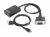 Gembird A-VGA-HDMI-01 vaizdo kabelio adapteris 0,15 m HDMI A tipo (standartinis) VGA (D-Sub) Juoda