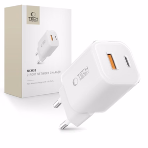 Tech-Protect NCM33W 2 jungčių PD33W/QC3.0 sieninis įkroviklis - baltas