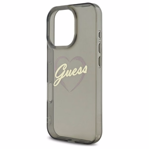 Guess IML Heart dėklas telefonui iPhone 16 Pro - juodas
