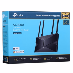 TP-LINK Archer AX53 belaidis maršrutizatorius Gigabit Ethernet dviejų dažnių (2.4 GHz / 5 GHz) 4G juodas