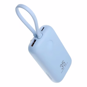 Powerbank Veger K1 (W1188) PD QC3.0 35W 10000 mAh with built-in USB-C / Lightning cables blue