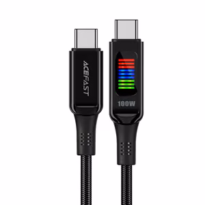 Acefast C7-03 кабель USB-C USB-C 100W 1.2м с дисплеем - чёрный