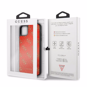 Guess GUHCN654GGPRE iPhone 11 Pro Max красный/красный жёсткий чехол 4G Double Layer Glitter