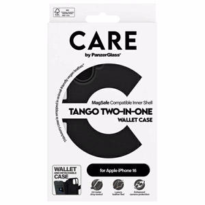 CARE by PanzerGlass Tango 2in1 piniginė Magnetinis dėklas telefonui iPhone 16 - juodas