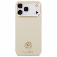 Guess Grained Strass Logo MagSafe dėklas iPhone 17 Pro Max - smėlinis (m)