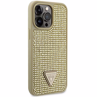 Guess GUHCP14XHDGTPD iPhone 14 Pro Max 6.7" auksinis/auksinis hardcase Rhinestone Triangle