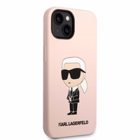 Karl Lagerfeld KLHMP14MSNIKBCP iPhone 14 Plus 6.7" kietas dėklas pink/pink Silikon Ikonik Magnētiskais
