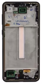 Ekranas Samsung A336 A33 5G 2022 su lietimui jautriu stikliuku ir rėmeliu Black OLED (real size)