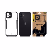 Tactical Quantum Stealth Dėklas skirta Apple iPhone 12 Skaidrus/Juodas