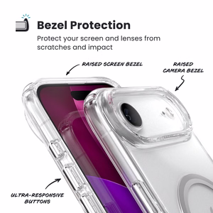 Speck Presidio Perfect-Clear MagSafe dėklas, skirtas iPhone Air, „Clear / Silver“ spalvos