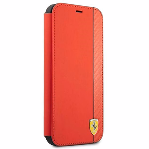 Ferrari FESAXFLBKP13SRE iPhone 13 mini 5.4" raudonas/raudonas knygos On Track Carbon Stripe