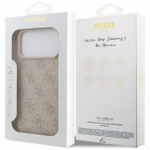 Guess 4G Classic dėklas, skirtas iPhone 17 Pro Max / 18 Pro Max – spalva: rožinė
