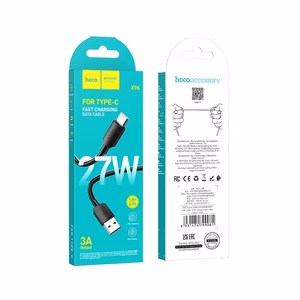 Kabelis USB A į USB C Hoco PD 2,4A 27W 1 m X96 juodas