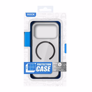 Rock Crystal Armor Serijos Magnetinė Dėklas ant Iphone 17 Pro - juodas