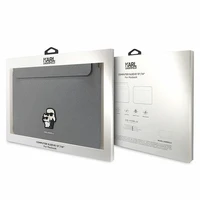 Karl Lagerfeld Saffiano Karl&Choupette dėklas 14" nešiojamam kompiuteriui - sidabrinis