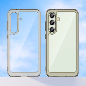 Kosmoso dėklas su gelio rėmu Samsung Galaxy S24 FE - permatomas juodas