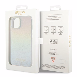 Guess IML Faceted Mirror Disco Iridescent dėklas telefonui iPhone 15 - įvairiaspalvė