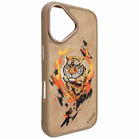 Nimmy Tiger magnetinis dėklas telefonui iPhone 16 - rudas