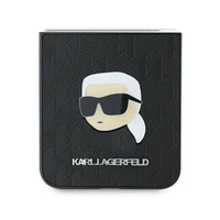 Karl Lagerfeld Saffiano monogramos dėklas telefonui Samsung Galaxy Z Flip 6 - juoda