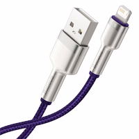 USB laidas "Lightning Baseus Cafule", 2,4 A, 1 m (violetinis)