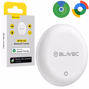 Baltas „Blavec BTG-01“ „Bluetooth“ daiktų sekiklis, skirtas „Apple“ ir „Android“ (BTBTG01-W)