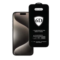 Tel Protect Pilnai klijuojamas 6D Apsauginis stiklas IPHONE 15 PRO juodas