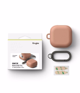 Ringke Onyx Magnetic dėklas skirtas Samsung Galaxy Buds 4 / 4 Pro rožinis
