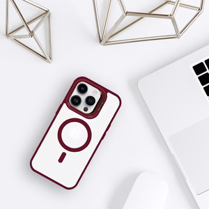 Tel Protect Magnetinis dėklas telefonui su stovu Iphone 14 bordo