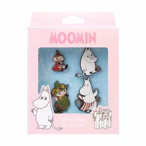 Moomins 4 prisegamų ženkliukų drabužiams ar kuprinei rinkinys