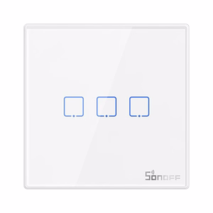Išmanusis belaidis sieninis jungiklis Sonoff T2EU3C-RF 433MHz (3 kanalai)