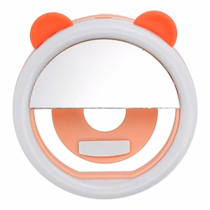 LED žiedinė lempa selfie telefonui RK12 oranžinis meškiukas